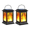 2Pcs Solar Lanterns Outdoor, Waterproof Hanging Solar Lanterns, Garden Lanterns Solar Powered Flame Lights LED Lanterns Lights for Patio Pathway Deck Yard