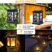 2Pcs Solar Lanterns Outdoor, Waterproof Hanging Solar Lanterns, Garden Lanterns Solar Powered Flame Lights LED Lanterns Lights for Patio Pathway Deck Yard