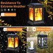 2Pcs Solar Lanterns Outdoor, Waterproof Hanging Solar Lanterns, Garden Lanterns Solar Powered Flame Lights LED Lanterns Lights for Patio Pathway Deck Yard