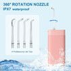 Portable Water Flosser,Travel Water Flosser Picks,Mini Cordless Oral Irrigator Rechargeable Power Dental with Telescopic Water Tank, IPX7 Wateroproof,Pink