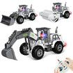 Remote Control Excavator Toy with Light,1/30 Scale RC Excavator,4 Channel 27MHz RC Construction Toys Vehicles,Digger Trucks,Gifts for Boys Girls
