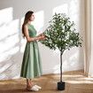 Artificial Olive Tree Imitation Plant Fake Green Faux Potted Indoor Greenery Natural Decoration Home Office Lifelike Fruit Leaves 150cm