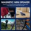 Magnetic Bluetooth Speaker with Multi-RGB Color Light and Phone Holder for Metal Surface,Perfect Mini Speaker for Shower,Room,Bike,Car(Black)