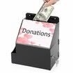 Acrylic Suggestion Box With Lock Wall Mounted Acrylic Donation Box with Sign Slot,Office Ballot Box,Locking Mailbox Suggestion Comment Box,Black