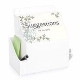 Acrylic Suggestion Box with Lock Wall Mounted Acrylic Donation Box with Sign Slot Office Ballot Box with Side-Pocket Locking Mailbox,White