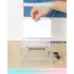Acrylic Donation Box with Lock and Sign Holder Clear Ballot Box with Slot Plastic Suggestion Box Storage Container Clear