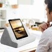 Tablet Stand Pillow with Pocket, Lazy Holder Stand for Bed Sofa,Compatible with iPads Tablets Smartphones Books Magazines (Gray)