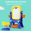 Art Easel for Kids, Building Blocks, Drawing Board with Painting Accessories Blue and Yellow
