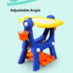 Art Easel for Kids, Building Blocks, Drawing Board with Painting Accessories Blue and Yellow