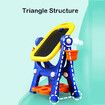 Art Easel for Kids, Building Blocks, Drawing Board with Painting Accessories Blue and Yellow