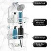 Aluminum Hanging Shower Caddy 3-Shelf Bathroom Organiser Storage Shelves Silver