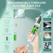 Electric Callus Remover for Feet,Pedicure Tools Foot Care Kit, Foot Scrubber Feet File Smooth Pedi Wand for Hard Cracked Dry Dead Skin-White