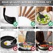 Silicone Cooking Utensils Set, 43Pcs Non-Stick Heat Resistant Kitchen Utensils Spatula Set with Wooden Handle for Baking, Cooking (Black)