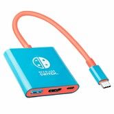 Portable  Switch TV Adapter Support 4K/60HZ  TV Dock Mode Compatible Steam Deck Switch OLED with HDMI2.0 USB3.0 Port USB C-Blue