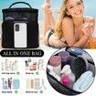 Portable Shower Caddy, Large Capacity Shower Caddy Tote Bag for College Dorm Room Essentials,Quick Dry Hanging Toiletry Bag for Travel-Black