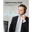 USB Computer Headset with Clear Chat Microphone,Lightweight On-Ear Wired Headset for MS Teams,Skype,Webinars,Call Center and More (Black)