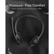 USB Computer Headset with Clear Chat Microphone,Lightweight On-Ear Wired Headset for MS Teams,Skype,Webinars,Call Center and More (Black)