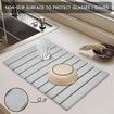 Light Gray 60*39cm Foldable Diatomaceous Earth Drying Mat Multifunctional Absorbent for Kitchen Bathroom Countertops