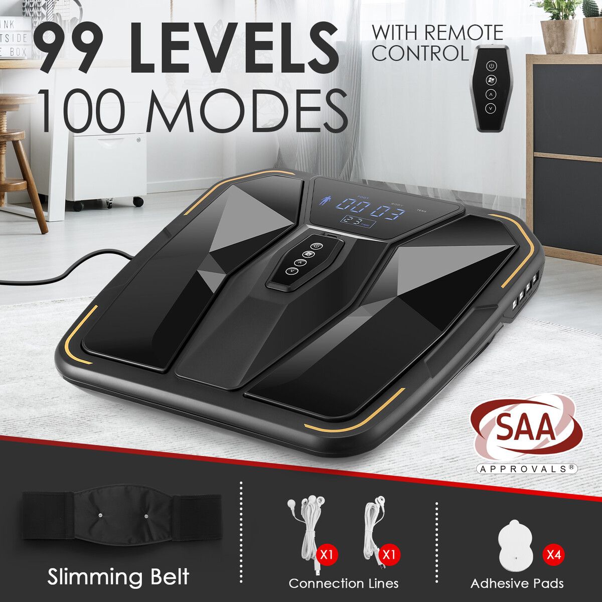 Electric Foot Massager Circulation Machine EMS TENS Electromagnetic Wave Feet Equipment Portable Home Pulse Promoter with Remote Control