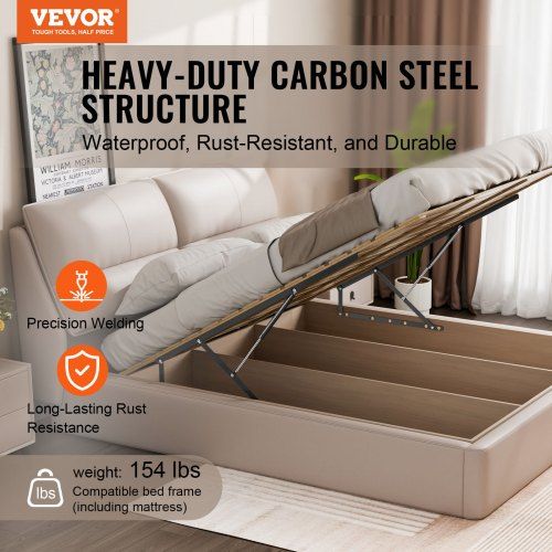 Bed Lift 59x71 in Compatible Bed Size 154 lbs Load DIY Wall Bed Hardware