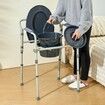 Commode Chair Bedside Commode with Wider Toilet Seat 7-Level Adjustable Height 5.8L Removable Bucket Easy to Assemble 350 LBS Capacity Raised Toilet Seat