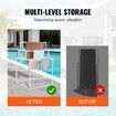 Towel Rack 8-Bar Outdoor PVC Towel Holder for Poolside Spa Bathroom White