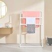 Towel Rack 8-Bar Outdoor PVC Towel Holder for Poolside Spa Bathroom White