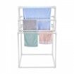 Towel Rack 8-Bar Outdoor PVC Towel Holder for Poolside Spa Bathroom White