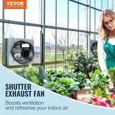 Shutter Exhaust Fan 305 mm High-speed 1400RPM 1084 CFM Aluminum Wall Mount Attic Fan with AC-motor Ventilation and Cooling