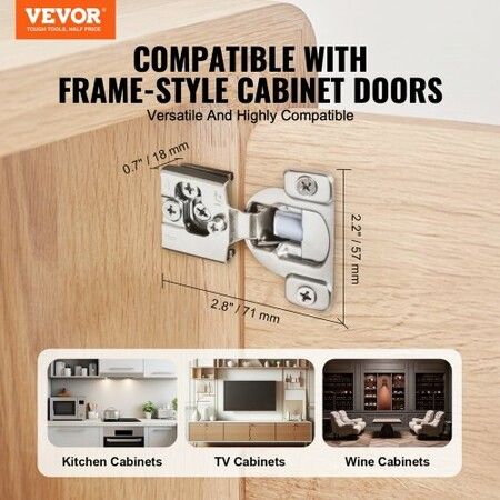 Cabinet Door Hinges 50 Packs Partial Overlay Soft Close for Framed Type