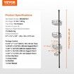 39 inches to 125 inches High Shower Corner Caddy Tension Pole Rust-Proof Tension Pole
