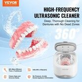 Ultrasonic Cleaner for Dentures 200ML Retainer Cleaner Machine with UV