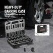 Impact Sockets Set 14pcs 6-Point 3/8in Drive Bit Ratchet Tool Kit Case