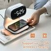 Bedside Lamp with Clock,Touch Lamp with Alarm Clock with 10W Wireless Charging,LED Desk Lamp Dimmable Nightstand for Bedroom Home And Office