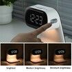 Bedside Lamp with Clock,Touch Lamp with Alarm Clock with 10W Wireless Charging,LED Desk Lamp Dimmable Nightstand for Bedroom Home And Office