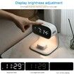 Bedside Lamp with Clock,Touch Lamp with Alarm Clock with 10W Wireless Charging,LED Desk Lamp Dimmable Nightstand for Bedroom Home And Office