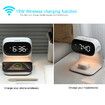 Bedside Lamp with Clock,Touch Lamp with Alarm Clock with 10W Wireless Charging,LED Desk Lamp Dimmable Nightstand for Bedroom Home And Office