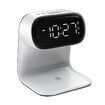 Bedside Lamp with Clock,Touch Lamp with Alarm Clock with 10W Wireless Charging,LED Desk Lamp Dimmable Nightstand for Bedroom Home And Office