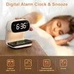 Bedside Lamp with Clock,Touch Lamp with Alarm Clock with 10W Wireless Charging,LED Desk Lamp Dimmable Nightstand for Bedroom Home And Office
