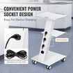 Trolley Cart Dental Lab Mobile Rolling Serving Cart 3 Layers with Socket