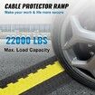 5 PCs Cable Protector Ramp 2 Channel 10000 kg/axle Capacity Heavy Duty TPU Wire Cover Ramp Hose Protector Ramp Driveway Traffic Speed Bump