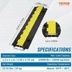 5 PCs Cable Protector Ramp 2 Channel 10000 kg/axle Capacity Heavy Duty TPU Wire Cover Ramp Hose Protector Ramp Driveway Traffic Speed Bump