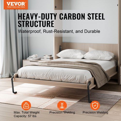 Murphy Bed Kit Full Size Vertical Deluxe DIY Wall Bed Hardware Folding