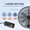 Wall-Mount Misting Fan Oscillating Metal Fan 61.6 cm 3 Speed Waterproof