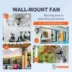 Wall-Mount Misting Fan Oscillating Metal Fan 61.6 cm 3 Speed Waterproof