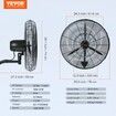 Wall-Mount Misting Fan Oscillating Metal Fan 61.6 cm 3 Speed Waterproof