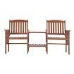 Gardeon Outdoor Garden Bench Loveseat Wooden Table Chairs Patio Furniture Brown
