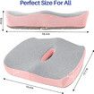 Large Memory Seat Cushion for Office Chair Pressure Relief Sciatica & Tailbone Relief Cushion Pillow for Back Support,Non-Slip Seat Cushions (Pink)