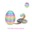 Rainbow Candies 3D Printed Viper Dragon Egg Set Movable Joint Toy Popular Easter Gift for Children(Random Color Effect)