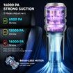 Handheld Cordless Car Vacuum Cleaner with Brushless Motor,Strong Suction Vacuum & Compressed Air Dusters with LED Light,Type C Portfor Home Car Pet